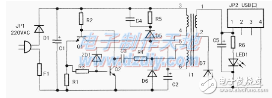 基于mc34063的USB充電電路