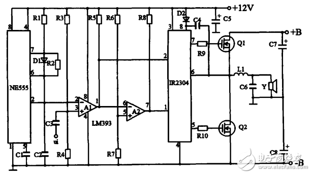 NE555與LM393實(shí)現(xiàn)脈寬調(diào)制的D類功放
