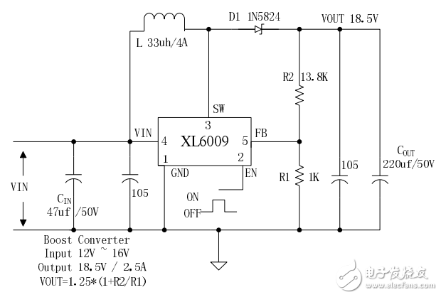 xl6009芯片中文資料及升壓應用電路（工作原理、引腳圖及功能、內部結構及參數(shù)）