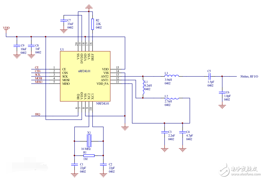 無線模塊nrf24l01中文資料_引腳圖及引腳定義_電路原理及實(shí)例