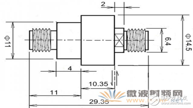 圖2、微波旋轉(zhuǎn)連接器外形尺寸圖