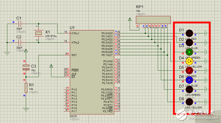 基于proteus的七種跑馬燈效果的實(shí)現(xiàn)