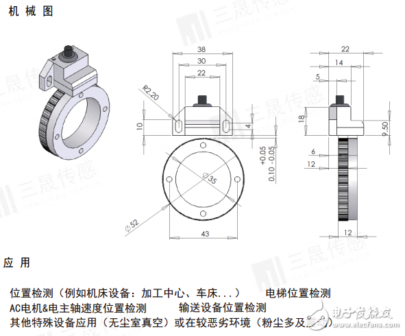 三晟傳感SDG系列主軸編碼器參數與特性介紹，具備超薄，大孔徑的特點。