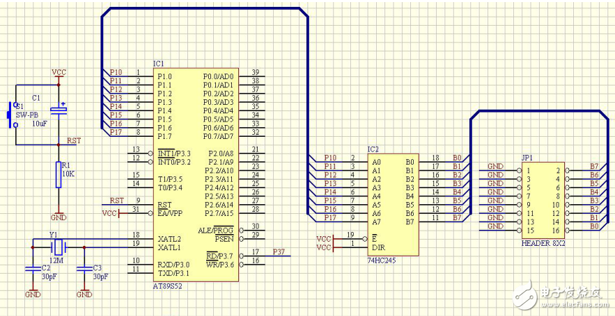 基于89S52單片機(jī)的SW-PB輕觸開(kāi)關(guān)電路圖與封裝說(shuō)明