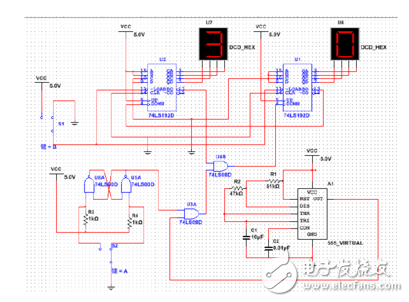 利用74ls192的倒計(jì)時(shí)計(jì)數(shù)器