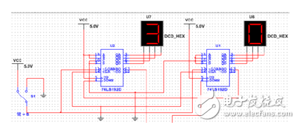 利用74ls192的倒計(jì)時(shí)計(jì)數(shù)器