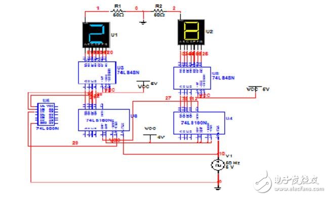74ls160設計60進制計數(shù)器 
