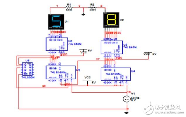74ls160設計60進制計數(shù)器 