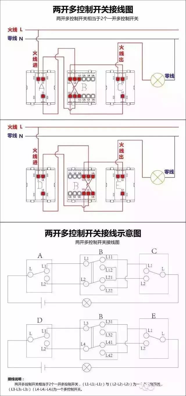 詳細圖片解析17種開關接線圖