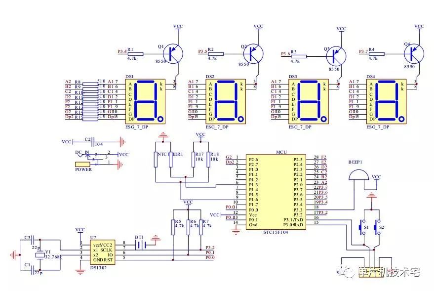 電子時(shí)鐘高清電路圖的簡單介紹