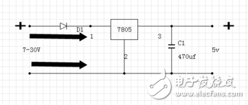 在7805穩(wěn)壓電路中電容該如何選擇？