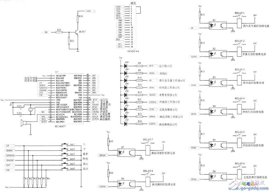 基于PIC16F877香薰美容蒸汽浴房的智能化控制的實(shí)現(xiàn)