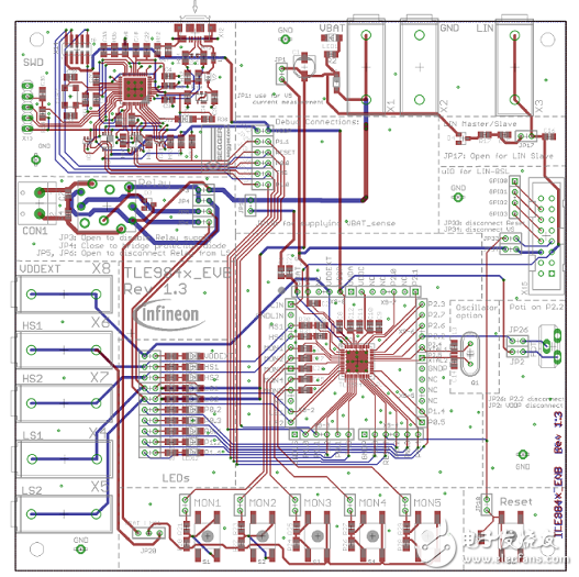 TLE9842-2QX主要特性_PCB設(shè)計圖
