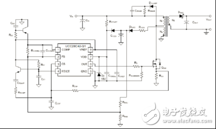 詳解ucc28C43-Q1PWM控制方案(特性,指標(biāo),框圖,電路圖)